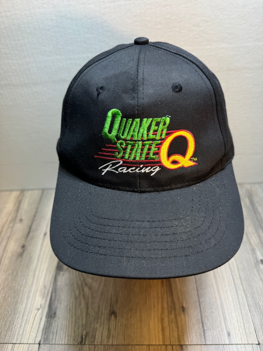VINTAGE Nascar Hat Cap Snap Back Black Quaker State Racing 90s Adult Men’s USA